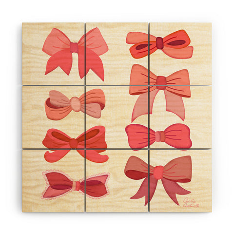 carriecantwell Vintage Pink Bows I Wood Wall Mural