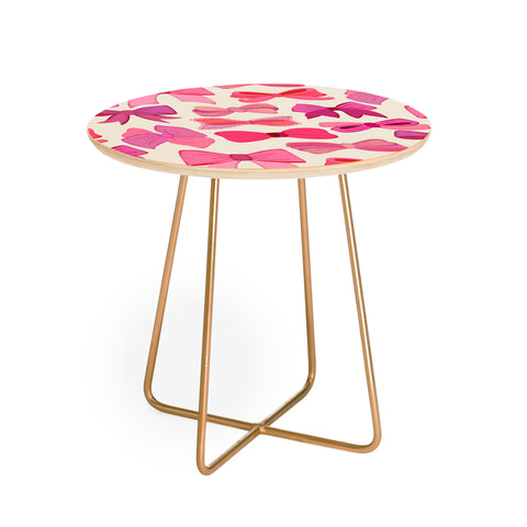 carriecantwell Vintage Pink Bows Round Side Table