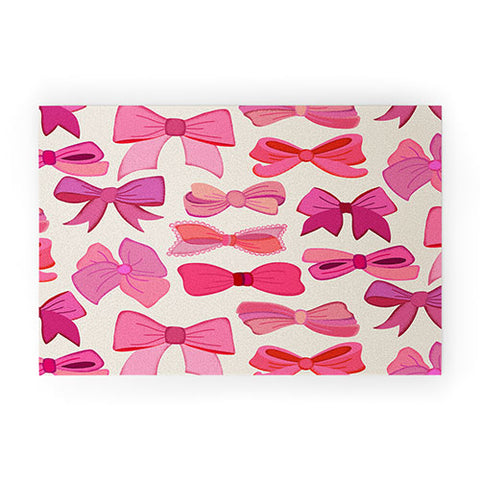 carriecantwell Vintage Pink Bows Welcome Mat
