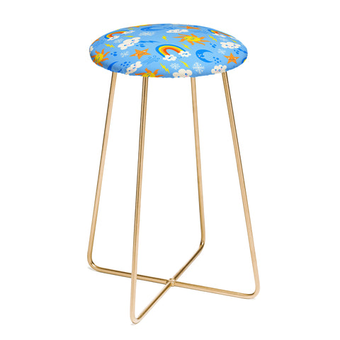 carriecantwell Whimsical Weather Counter Stool