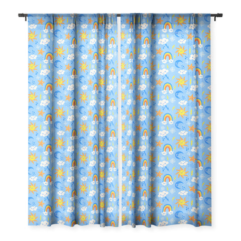 carriecantwell Whimsical Weather Sheer Window Curtain