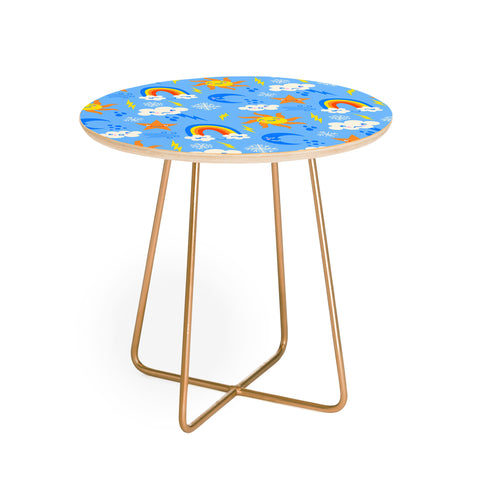 carriecantwell Whimsical Weather Round Side Table