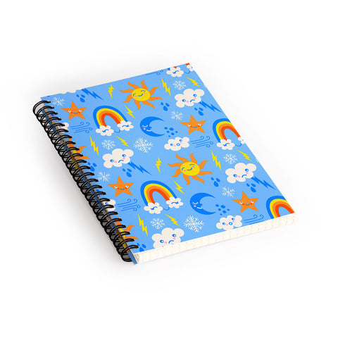 carriecantwell Whimsical Weather Spiral Notebook