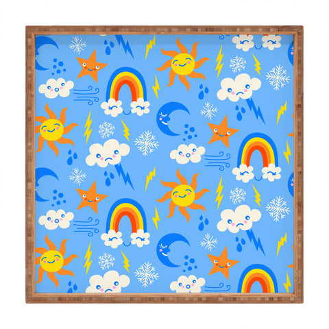 carriecantwell Whimsical Weather Square Tray