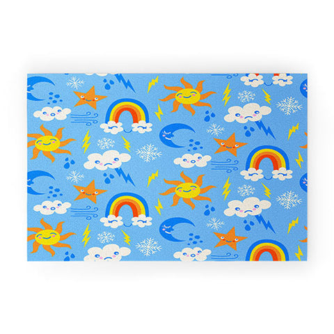 carriecantwell Whimsical Weather Welcome Mat