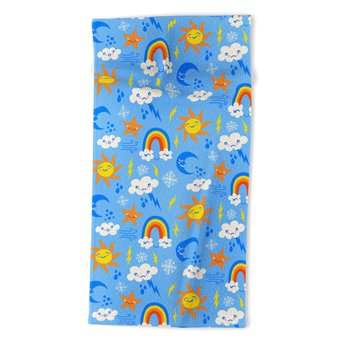 carriecantwell Whimsical Weather Beach Towel