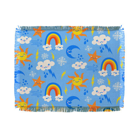 carriecantwell Whimsical Weather Throw Blanket