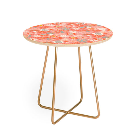carriecantwell Wild Woodland Floral Mushroom Round Side Table