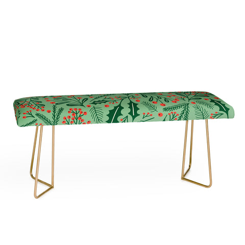 carriecantwell Winter Holiday Floral Bench