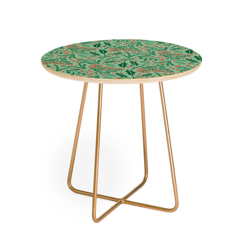 carriecantwell Winter Holiday Floral Round Side Table