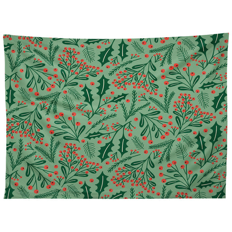 carriecantwell Winter Holiday Floral Tapestry