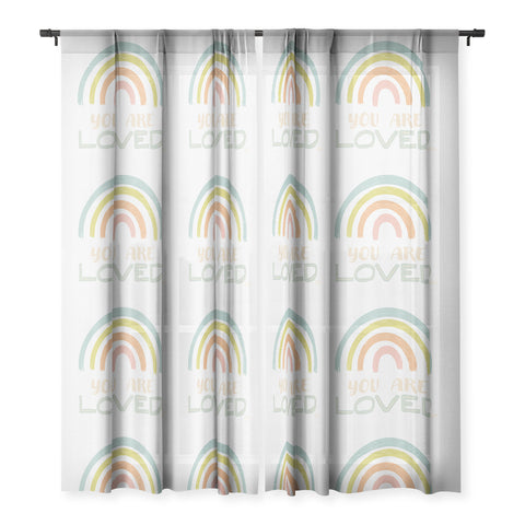 carriecantwell You Are Loved II Sheer Window Curtain
