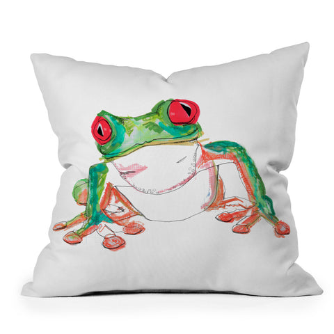 Casey Rogers Froglet Outdoor Throw Pillow