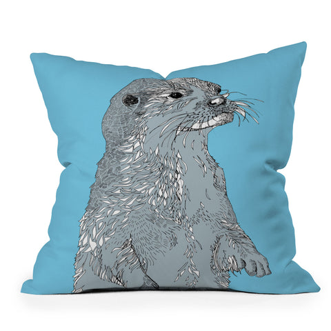 Casey Rogers Otter Outdoor Throw Pillow