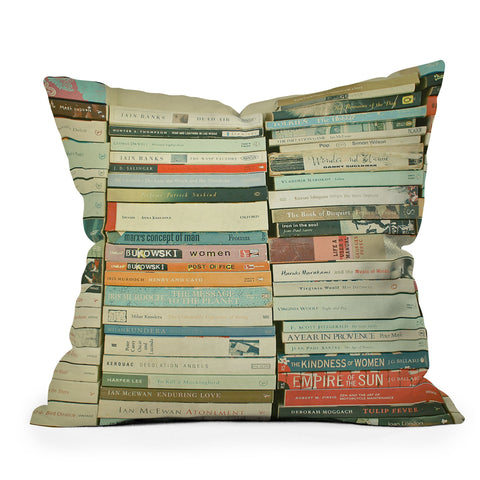 Cassia Beck Bookworm Outdoor Throw Pillow