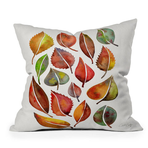 Cat Coquillette Autumn Leaf Collection Outdoor Throw Pillow