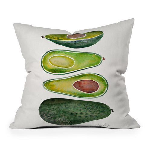 Cat Coquillette Avocado Slices 2 Outdoor Throw Pillow