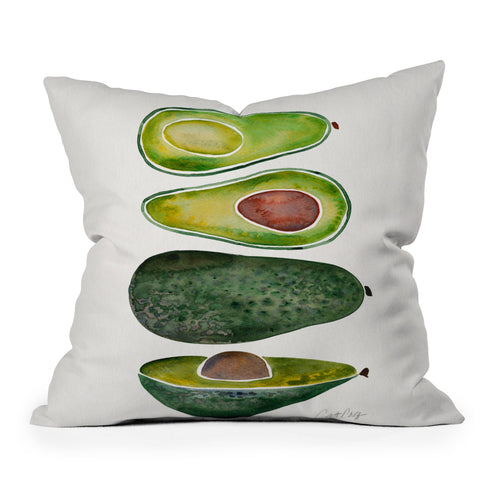 Cat Coquillette Avocado Slices Outdoor Throw Pillow