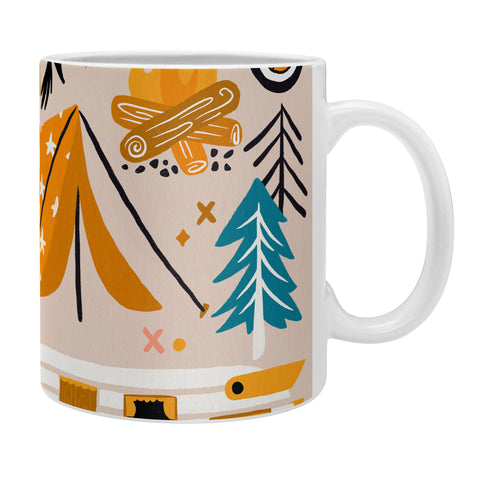 Cat Coquillette Camping Kit Orange Blue Coffee Mug
