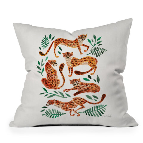 Cat Coquillette Cheetah Collection in Orange Outdoor Throw Pillow