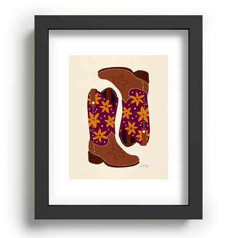 Cat Coquillette Cowgirl Boots Fuchsia Orange Recessed Framing Rectangle
