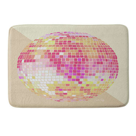 Cat Coquillette Disco Ball Pink Ombre Memory Foam Bath Mat