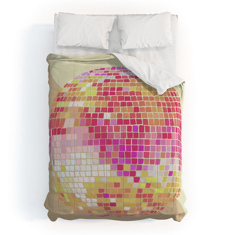 Cat Coquillette Disco Ball Pink Ombre Comforter