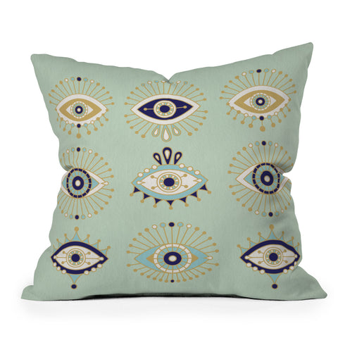 Cat Coquillette Evil Eye Collection Outdoor Throw Pillow