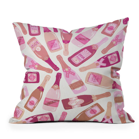 Cat Coquillette French Champagne Collection Pink Outdoor Throw Pillow