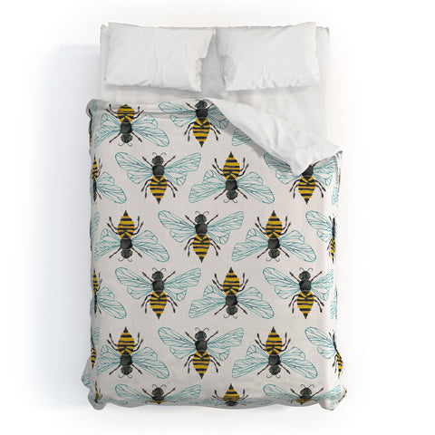 Cat Coquillette Honey Bee Pattern Duvet Cover