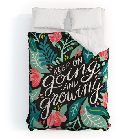 Cat Coquillette Keep on Going Growing Pink Duvet Cover