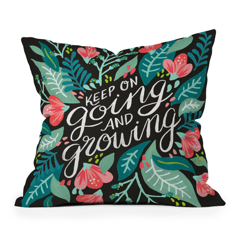 Cat Coquillette Keep on Going Growing Pink Outdoor Throw Pillow