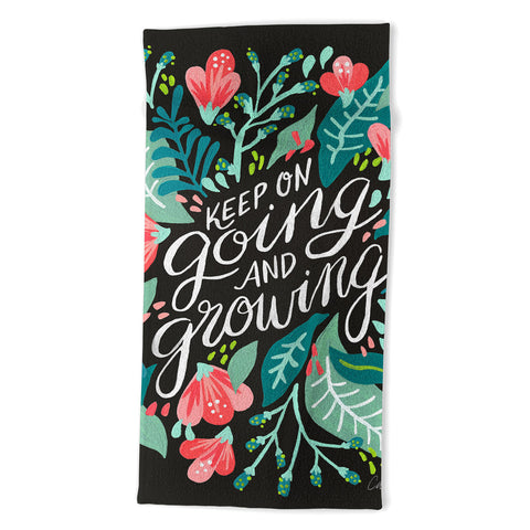Cat Coquillette Keep on Going Growing Pink Beach Towel
