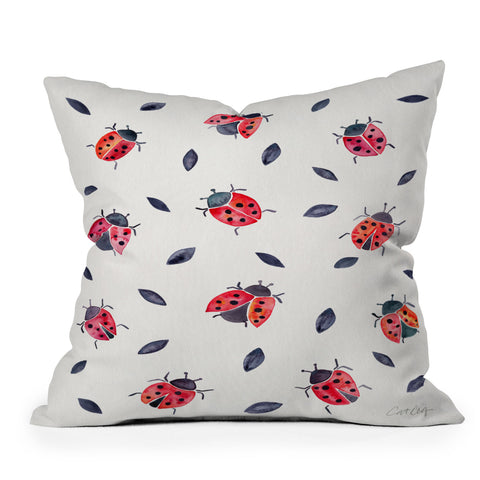 Cat Coquillette Ladybug Collection Outdoor Throw Pillow