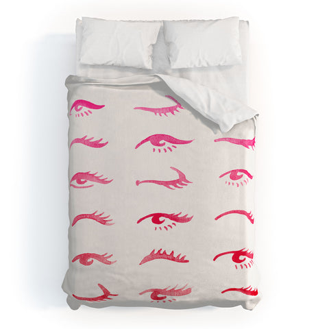 Cat Coquillette Mascara Envy Pink Duvet Cover