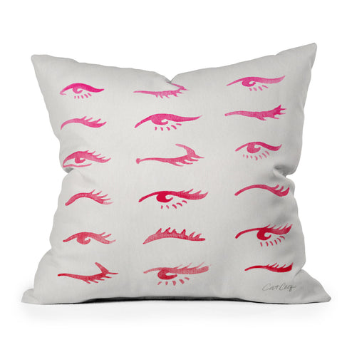 Cat Coquillette Mascara Envy Pink Outdoor Throw Pillow