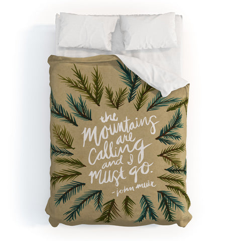 Cat Coquillette Mountains Calling Duvet Cover