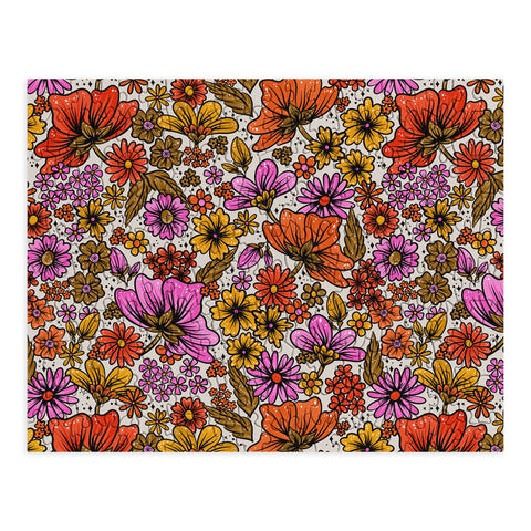 Cat Coquillette Retro Flower Power Pink Red Puzzle