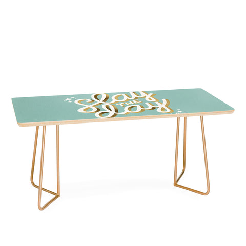 Cat Coquillette Slay the Day Mint Gold Coffee Table