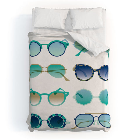 Cat Coquillette Sunglasses Collection Blue Duvet Cover