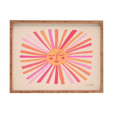 Cat Coquillette Sunshine Pink Rectangular Tray