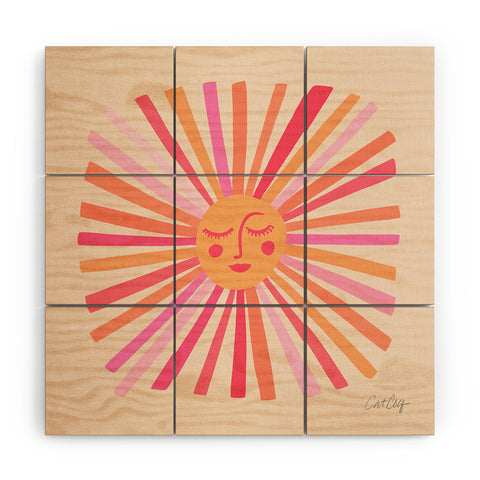 Cat Coquillette Sunshine Pink Wood Wall Mural
