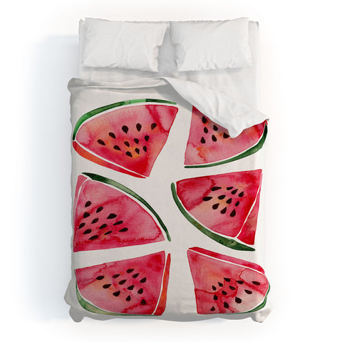 Cat Coquillette Watermelon Slices Duvet Cover