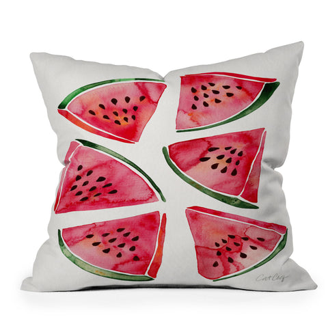 Cat Coquillette Watermelon Slices Outdoor Throw Pillow