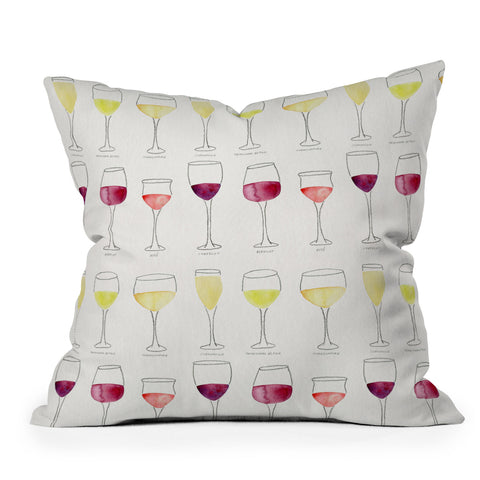 Cat Coquillette Wine Collection Outdoor Throw Pillow