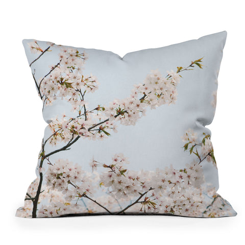 Catherine McDonald Cherry Blossoms In Seoul Outdoor Throw Pillow