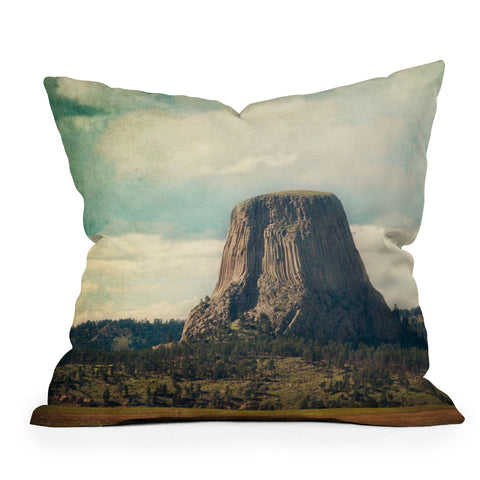 Catherine McDonald Devils Tower Outdoor Throw Pillow