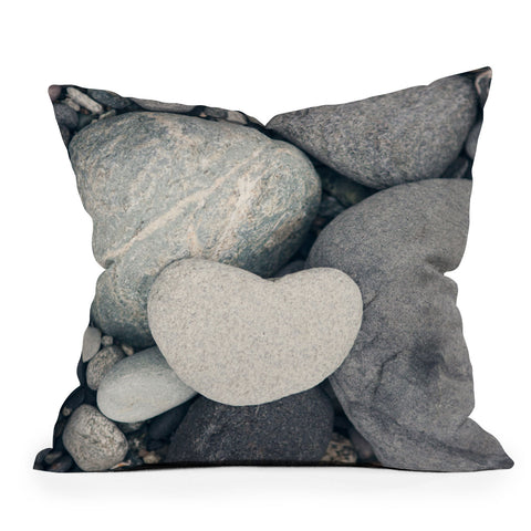 Catherine McDonald My Heart Shaped Rock Outdoor Throw Pillow