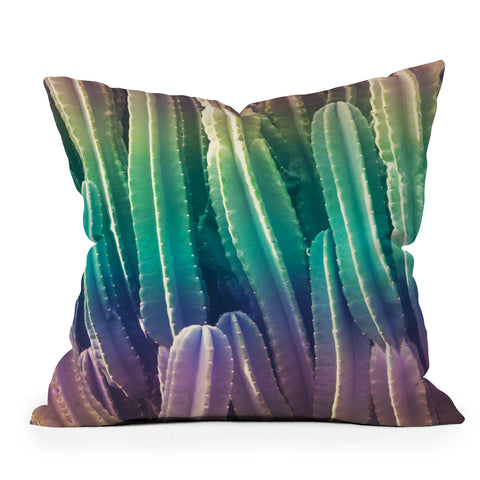 Catherine McDonald Rainbow Cactus Outdoor Throw Pillow