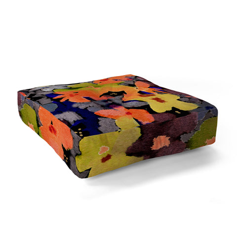 CayenaBlanca Abstract Flowers Floor Pillow Square